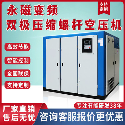 双极压缩永磁变频螺杆式空压机两级55kw90kw110kw132kw工业级大型