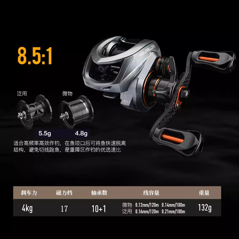 24款米歇尔极狐御2新升级微物水滴轮马口鳜鱼金属主体小饵远投轮