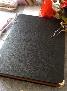 PK7J加厚黑色影集白色内页铁环手工diy相册本情侣旅行纪念册装饰