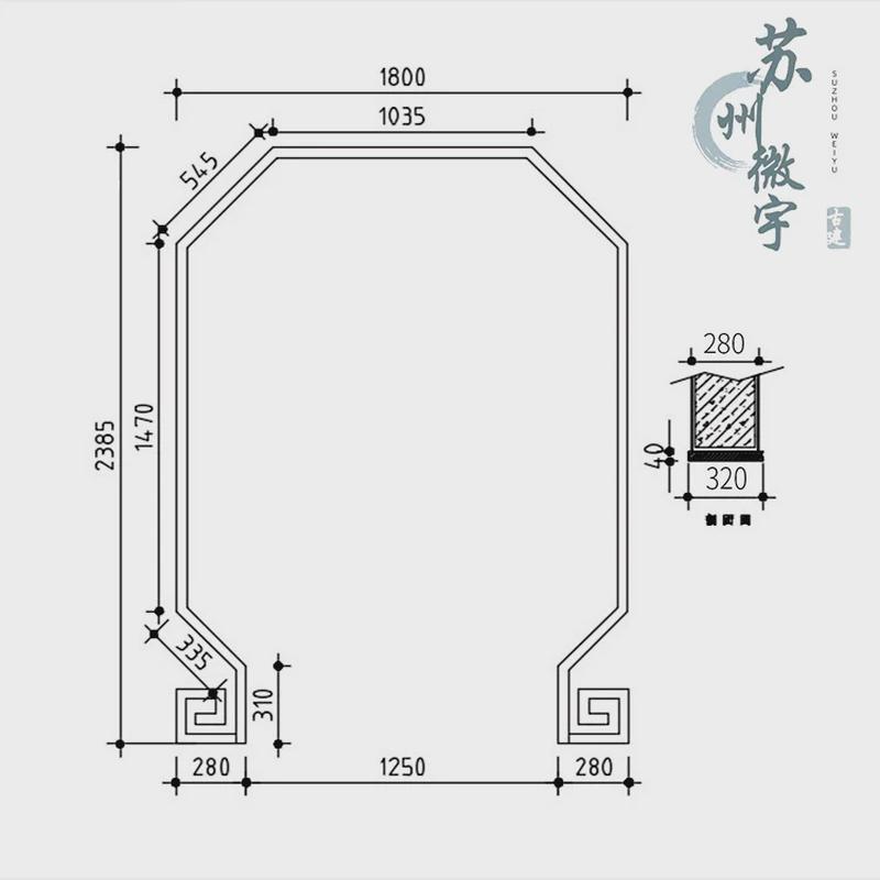 异形月亮门砖雕拱形门框中式古建门口手工粘土烧制砖雕刻青砖门套
