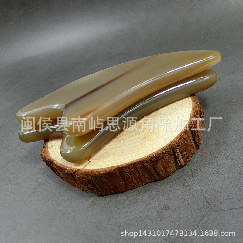 天然白水牛角加厚海豚板刮痧片面部颈部全身通用刮痧按摩牛角板