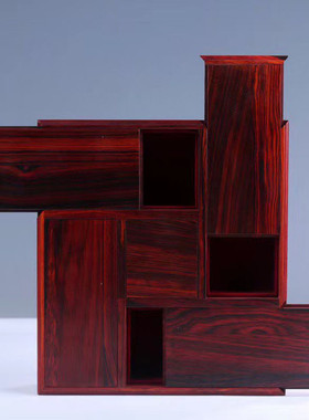 酸枝红木把盒万字多宝盒文玩收藏件印章收纳盒多格实木盒子珠宝盒