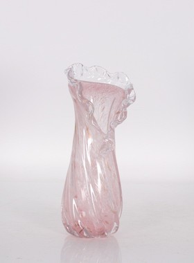 彩色手工玻璃花瓶摆件家居工艺品白菜装饰琉璃瓶花边口装饰碗摆件