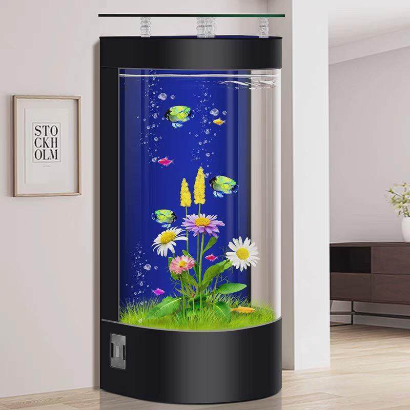 新款半圆鱼缸懒人生态免换水中小型客厅家用靠墙金鱼缸水族箱,宠物/宠物食品及用品,桌面缸,淘宝优惠券,粉丝福利购,淘宝优惠卷
