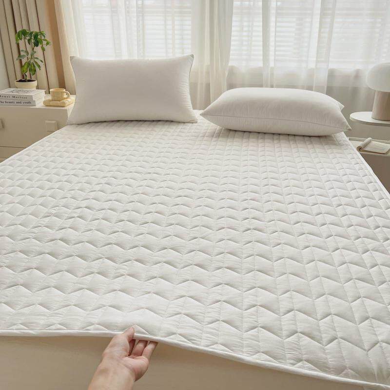 2024绗40支全棉新款缝夹棉床垫吸湿透气日式简约纯色薄床护垫床