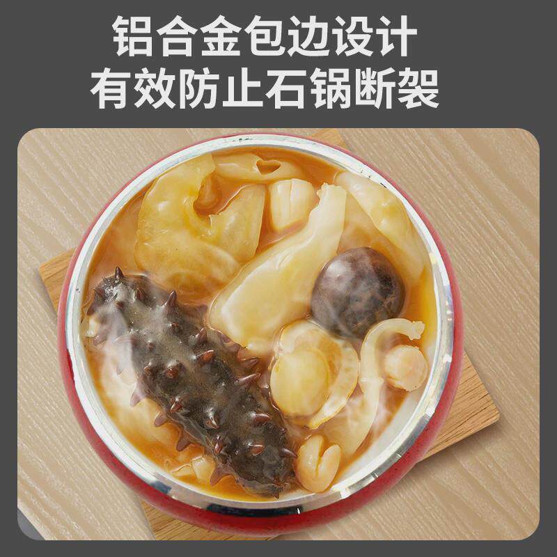 商场韩式料理大理石石碗拌饭碗耐高温拌饭石锅专用家用商用带底座