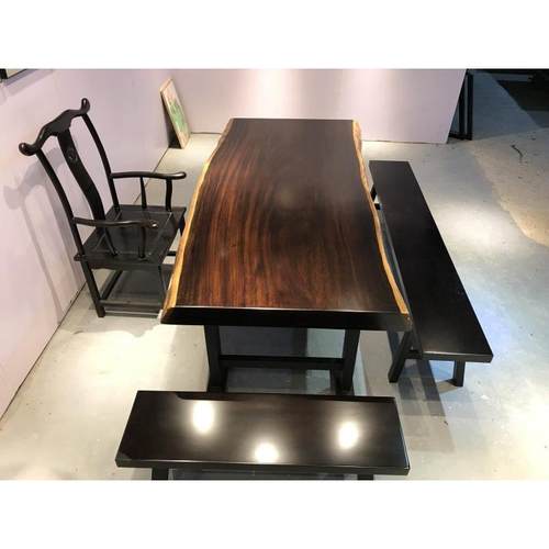 黑檀实木大板桌新中式实木茶桌现代简约茶台整板泡茶桌原木大班台