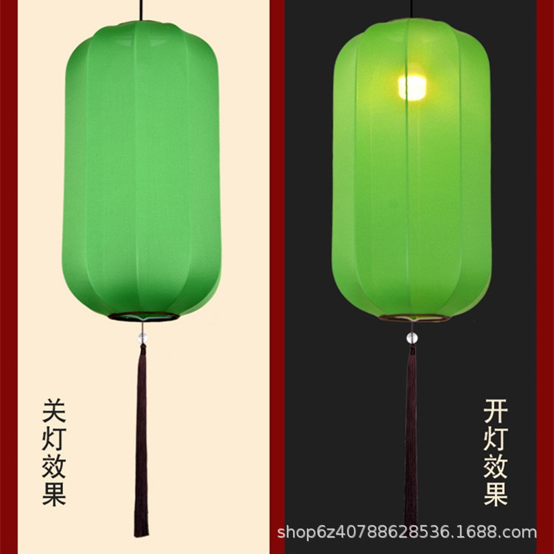 新中式布艺灯笼火锅酒店开业景区笼中国古风手工绘画冬瓜吊灯装饰图片