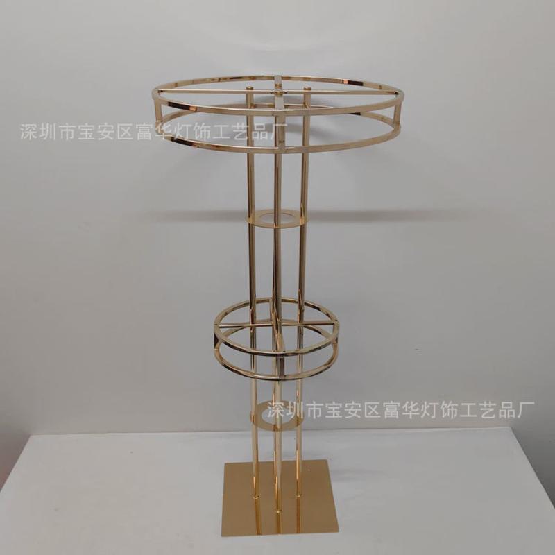 婚庆道具金色铁艺电镀创意摆件金属花架酒店婚礼主桌中心装饰
