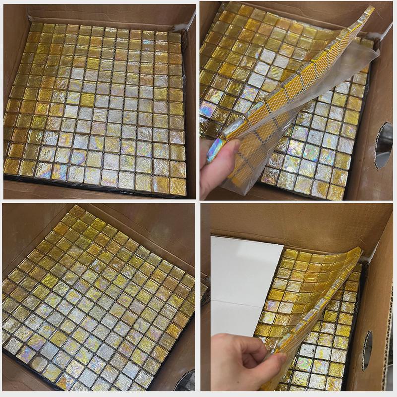 现货玻璃马赛克金色琉璃马赛电视背景墙玄关ktv玻璃马赛克瓷砖