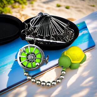 【音羽】全金属自动放线高档活鱼卡夫拉绳活鱼扣锁鱼扣锁鱼高端鱼