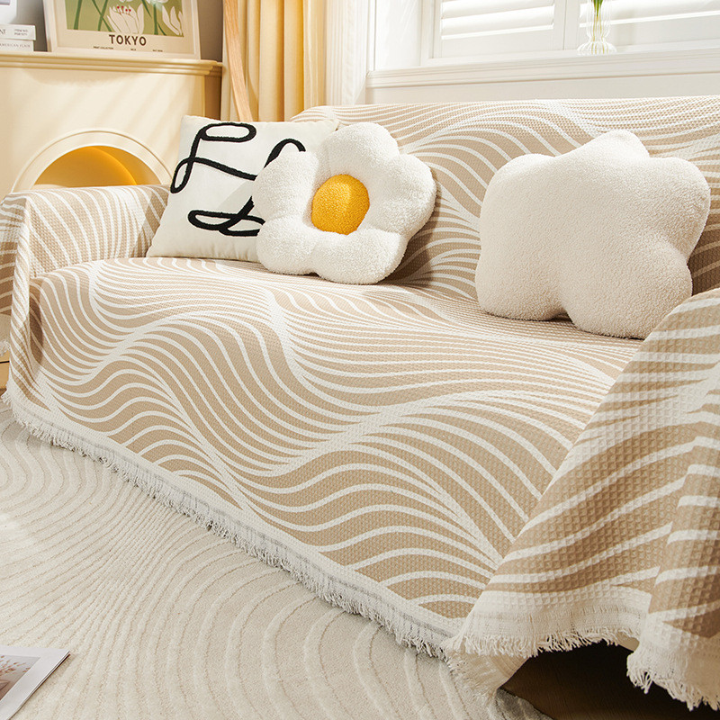 alj6棉麻沙发盖布四季通用防猫抓沙发套罩全包垫巾简约沙发毯全盖