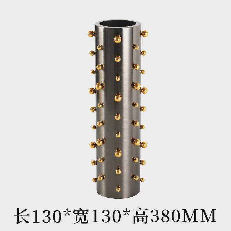 简约现代北欧轻奢圆柱珠点花瓶摆件家居样板房客厅酒柜花器装饰品,家居饰品,装饰摆件,淘宝优惠券,粉丝福利购,淘宝优惠卷