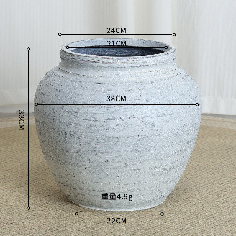 镁泥花盆欧美现代艺术客厅商场复古落地室内外清新特大型号绿植盆