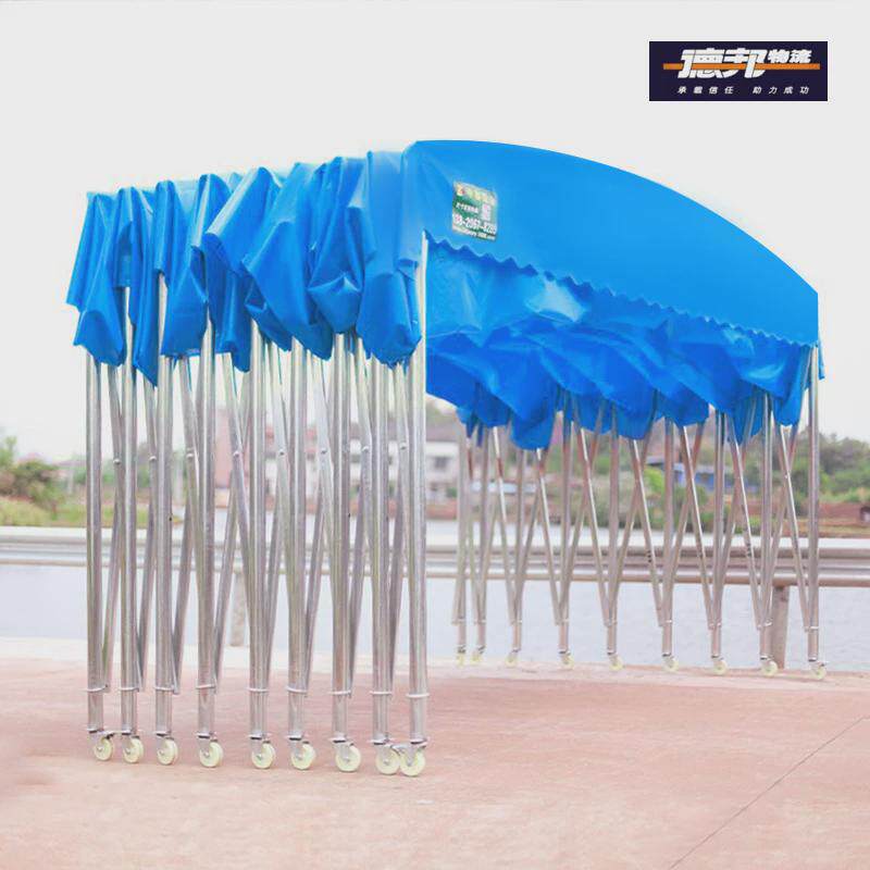 蓬大型仓库遮阳篷活动伸缩式推拉雨苏州移动式停车棚夜市大排档蓬