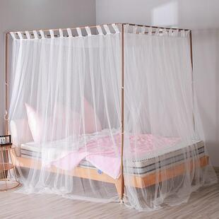 2n定制支架老式穿杆公主风宫廷蚊帐家用1.8m床.35实木新款纹