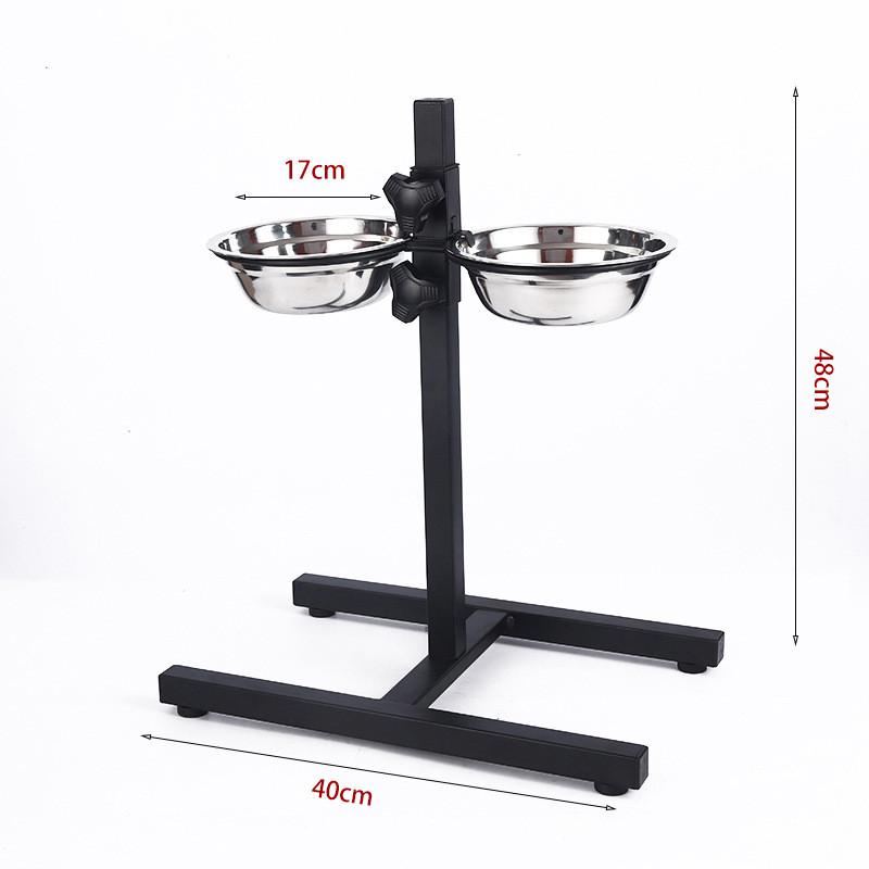 可升降调节宠物狗碗宠物食具落地式高度猫狗水盆金属碗架喂食器