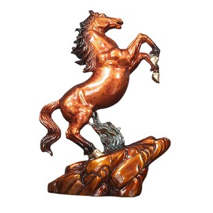 彩铜创意马摆件马到成功奋马扬蹄家居装饰品客厅办公室摆件