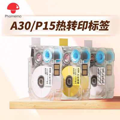 PhomemoA30/P15通用标签纸热转印打印纸线缆标签彩色夜光丝带耗材