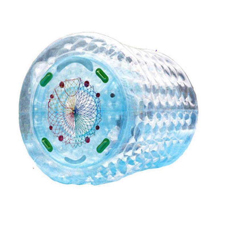 厂家热销水上充气透明PVC充气滚筒风火轮移动水上步行球