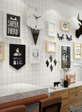 高分子_2274ins风照片墙网红直播组合相框装饰画框抖音清新简约风