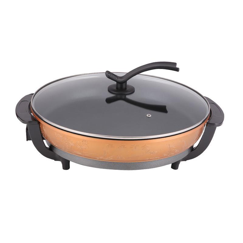 5ya1大号电煎锅电饼铛不粘锅电煎插电烤饺烤饼平底锅商用炉加深电