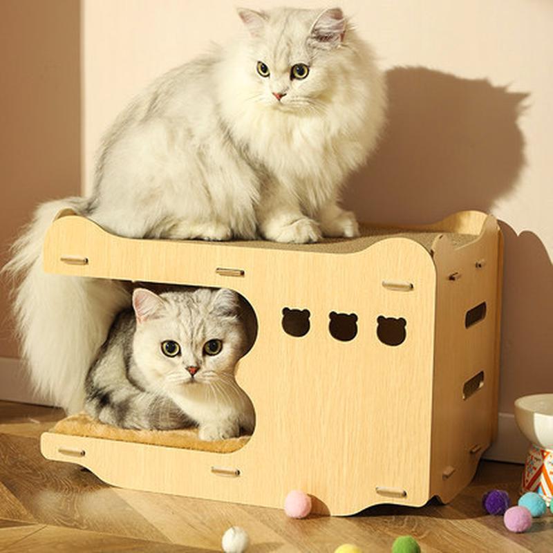 猫窝冬季保暖猫房子猫别墅多猫猫抓板猫屋四季通用冬天双层猫咪窝