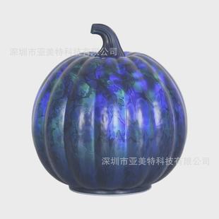 饰品家居玻璃南瓜节庆工艺品定时功能礼品 跑马灯幻彩南瓜万圣节装