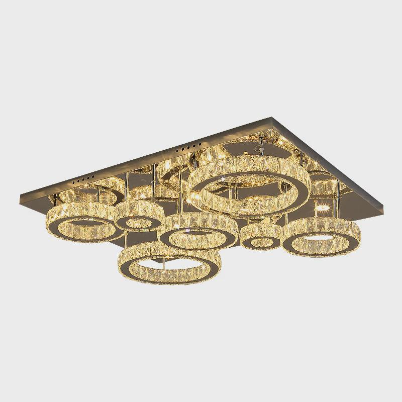 轻奢简约现代客厅led水晶吸顶灯豪华大气长方形大厅高档灯具