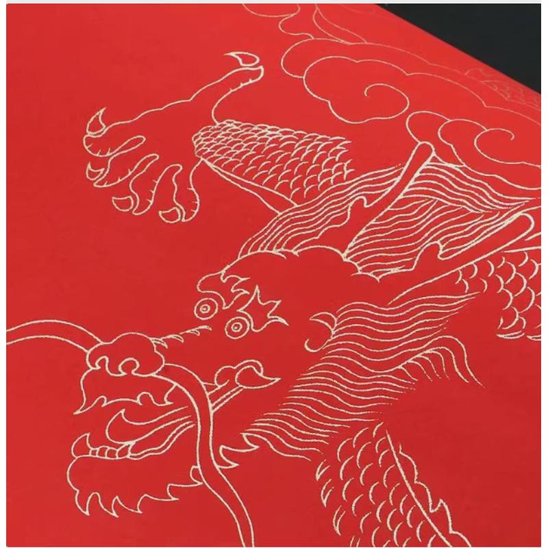 万年红宣纸洒金加厚对联剪纸半生半熟书法用空白单面红作品创作用