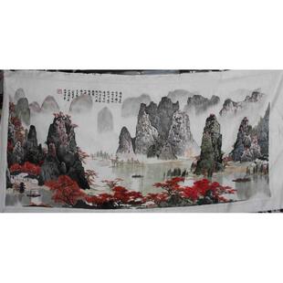 苏绣绣片客厅办公室会客厅装饰画苏州手工刺绣漓江山水厂家生产