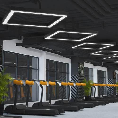 非标led无影拼接长条吊灯商场办公室工位灯健身房前台长方形吊灯