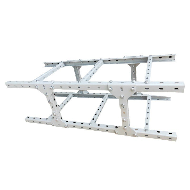 多孔u型钢走双层桥架机房布线线梯式走线架喷塑电线电缆桥架