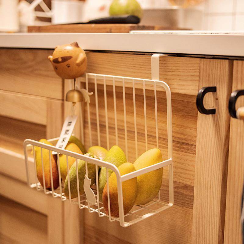 半宅厨柜门收纳筐铁艺悬挂水果篮厨房调味罐瓶储物盒置物架壁挂篮,收纳整理,橱柜收纳筐,淘宝优惠券,粉丝福利购,淘宝优惠卷