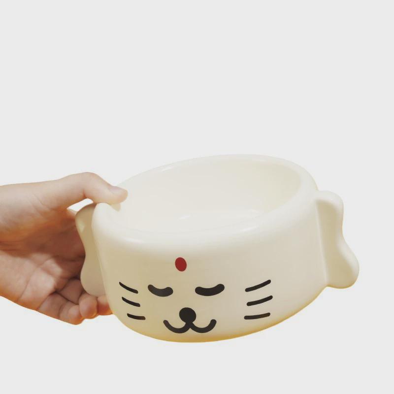噗扑实验室喵咪陀佛宠物碗食盆猫碗狗碗陶瓷防巴黑下