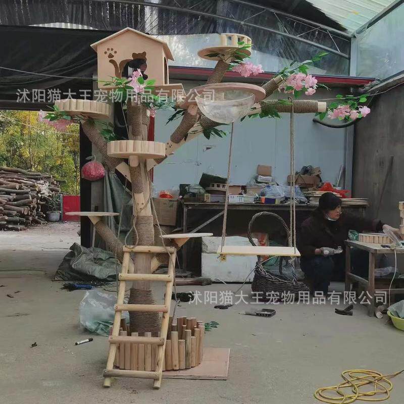 猫爬架猫窝猫树实木真树干太空舱猫爬架猫抓板网红耐用猫咪用品