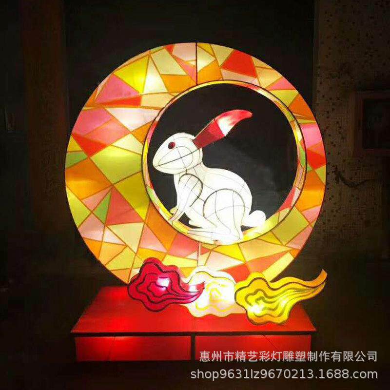中秋花灯卡通景区兔彩灯户外灯笼系列月公园中秋灯会夜游灯光节日