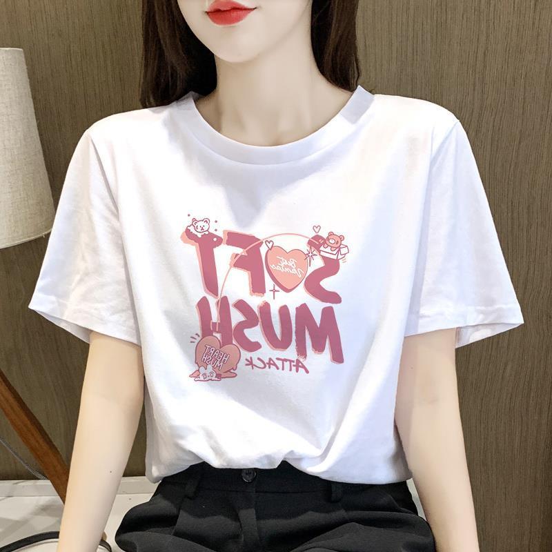短袖白色女装t恤2025新款夏爆款欧洲站高端欧货韩版纯棉正肩上衣