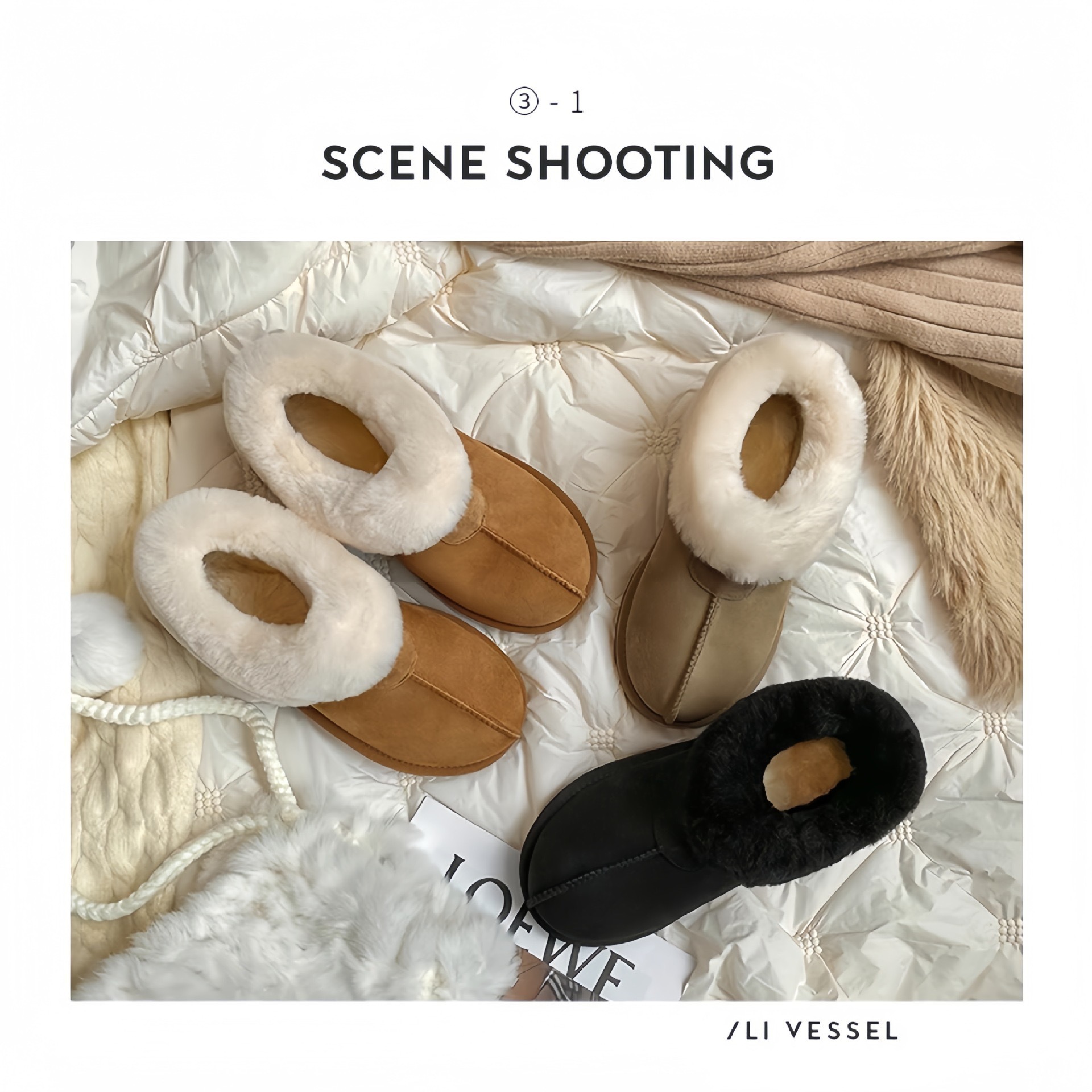 葡萄妈studiolee 低帮保暖加绒加厚皮毛一体毛毛雪地靴女秋冬