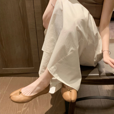 羊皮软底猪蹄分趾鞋女真
