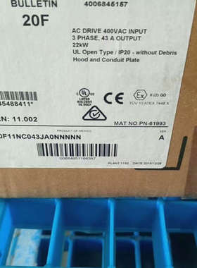 AB变频器全新正品原装现货一台20F11NC043JA0NN