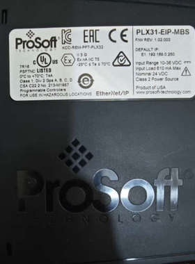 ProSoft PLX31-EIP-MBS全新原装，22年1