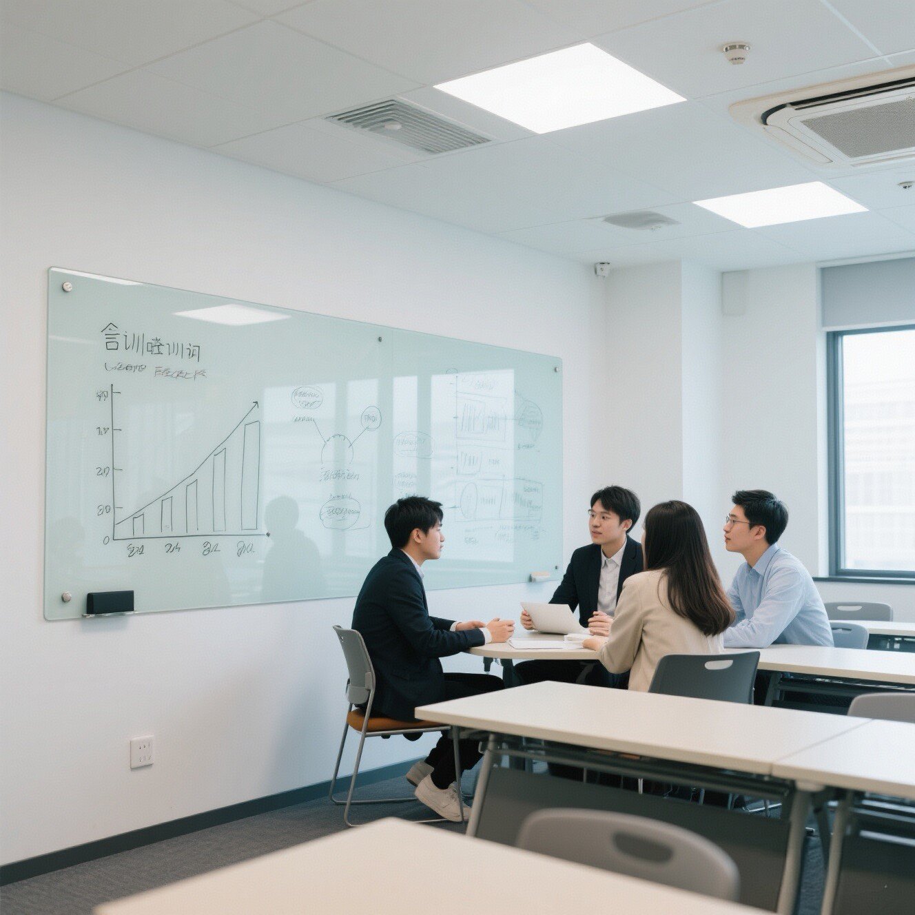 美斯特磁性钢化玻璃白板写字板 办公会议黑板墙贴挂式 儿童家用教学培训可擦写看板 商用记事板留言板书写板