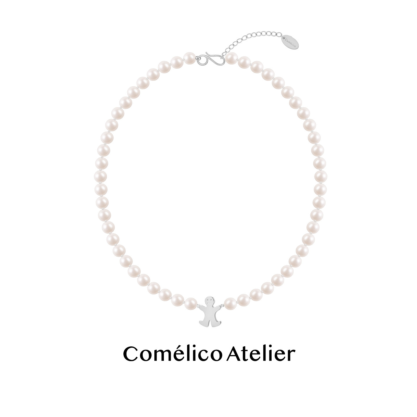 【本月新品】Comelico韩国设计感姜饼干吊坠珍珠项链日常百搭简约