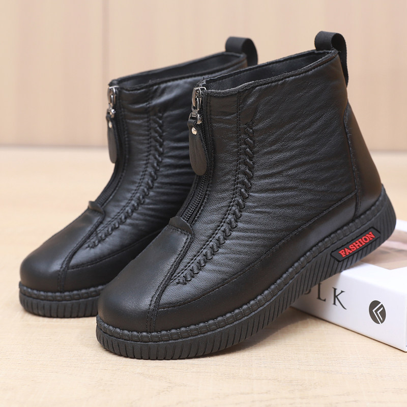 冬季新款老北京棉靴女皮面防水雪地靴加绒加厚妈妈鞋中老年棉靴子,女鞋,时尚雪地靴,淘宝优惠券,粉丝福利购,淘宝优惠卷
