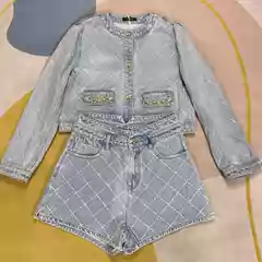 Clearance Sale Italian Short Jacket and Shorts Set for Women, Spring and Summer, Elegant and Sophisticated, Chanel-Style Suit