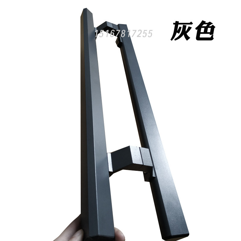 有框玻璃门把手铝合金玻璃门拉手不锈钢大门把手木门把手黑色拉丝