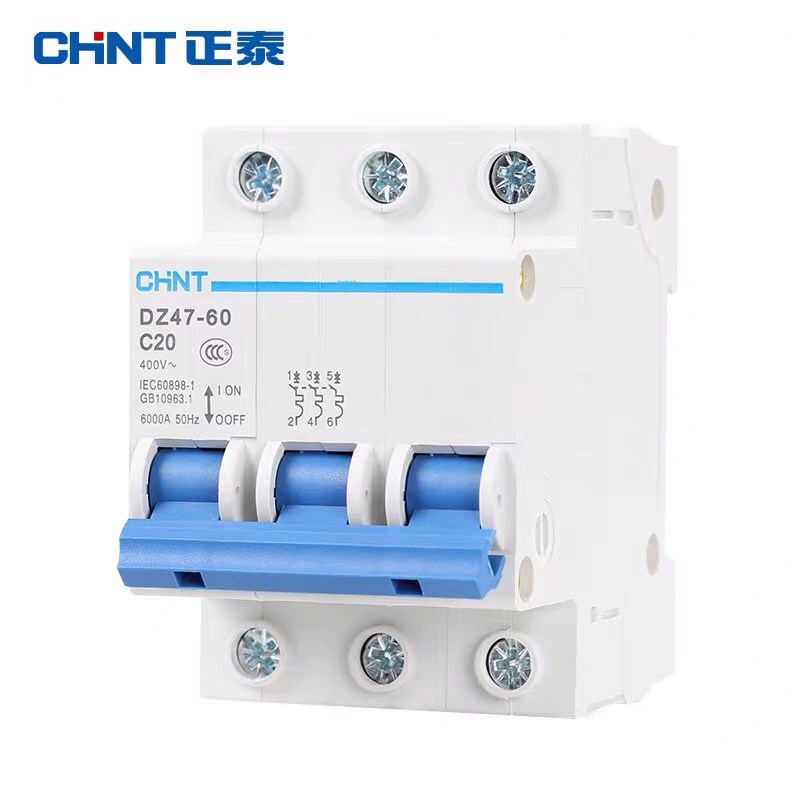 正泰空气开关dz47微型断q路器1p2p3p家用小型16a20a63a安单极双极