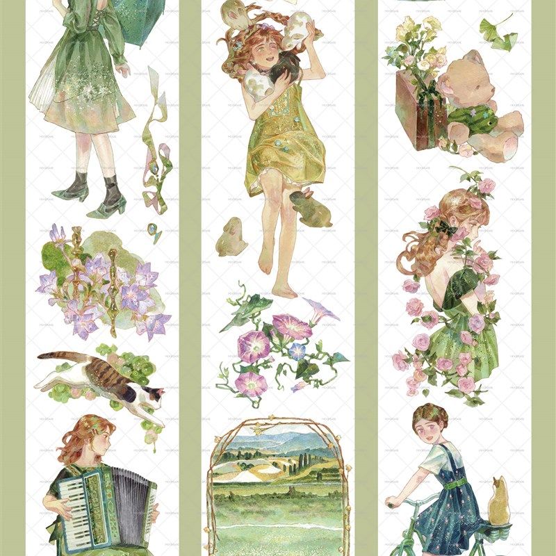 moodtape.野蔓草可爱人物原创手帐胶带咕卡贴纸和纸胶带文具,纺织面料/辅料/配套,其他纺织机械,淘宝优惠券,粉丝福利购,淘宝优惠卷