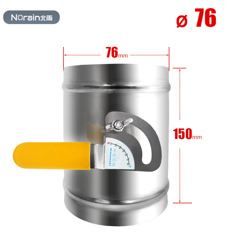 201/304不锈钢切割手柄手动风阀 圆形硅胶密闭蝶阀 通风管道阀门
